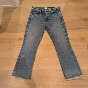 Citizens Of Humanity Medium Blue Frayed Hem Flare Jeans